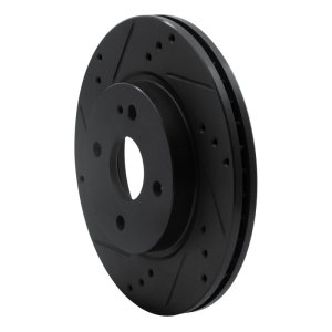 Mazda 2 Brake Rotor (1) - Front Left - R1 Concepts - Drilled & Slotted - Black - `11-`15